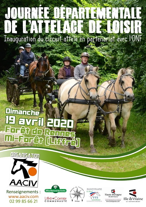 Journée Nationale Attelage Loisir en forêt de Rennes le 19 avril 2020