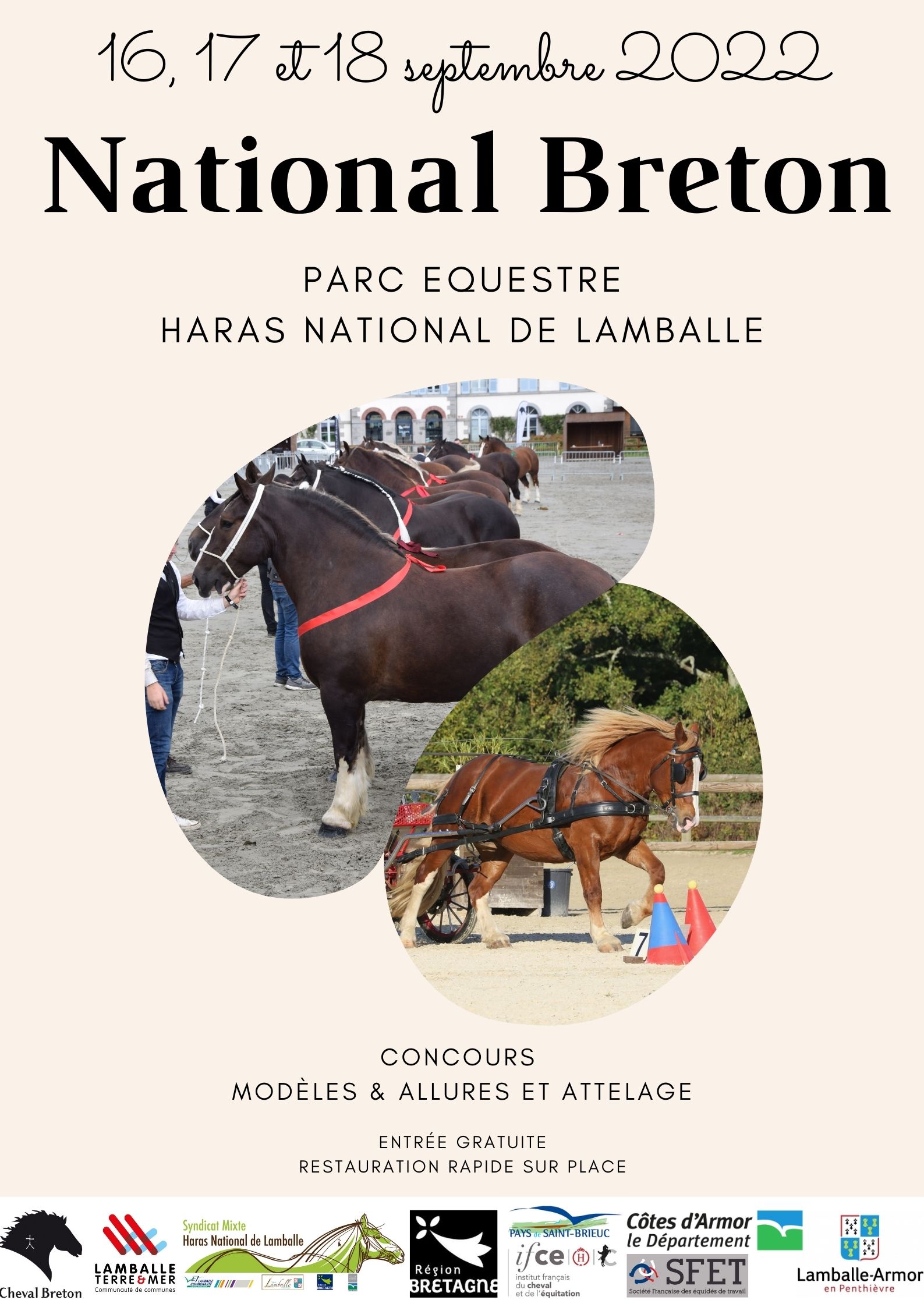 Concours National de Chevaux de Trait Bretons au Haras National de Lamballe